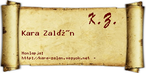 Kara Zalán névjegykártya